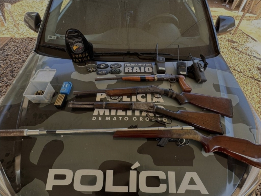 Força Tática apreende quatro armas de fogo escondidas em poço na zona rural de Rondonópolis (MT)